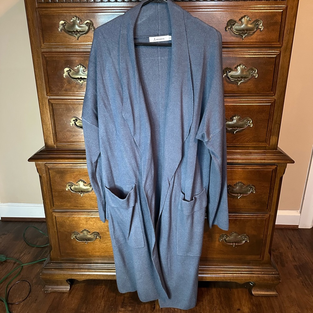 Blue Open Front Cardigan